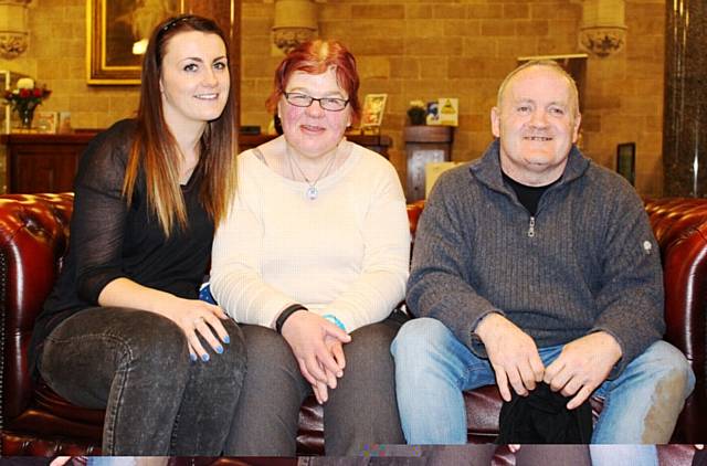 Support worker Janine Fearon with Katharine Lukash and Brendan Murphy