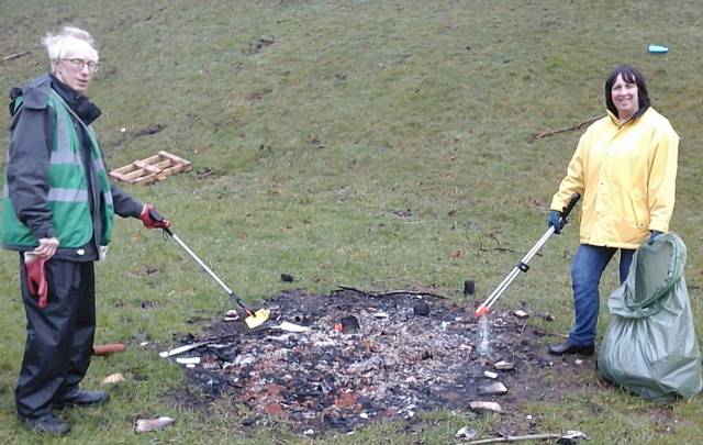 Sudden Brook Park, Deeplish littered with cans, bottles, wood and burnt mattress