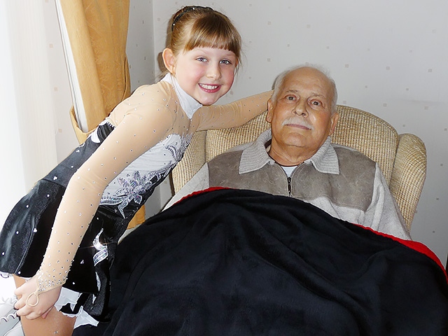 Anya Ferguson with her grandad, Colin