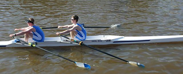 Tom Swithenbank and Tom Bullock (J15 doubles), second by a second