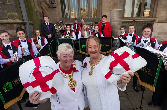 Students from Wardle Academy Youth Band performed popular classics and the national anthem for St George’s Day