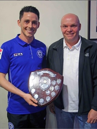Rochdale AFC Awards Night<br /> Ian Henderson, Supporters Player with Dale Trust chairman, Dave Gartside