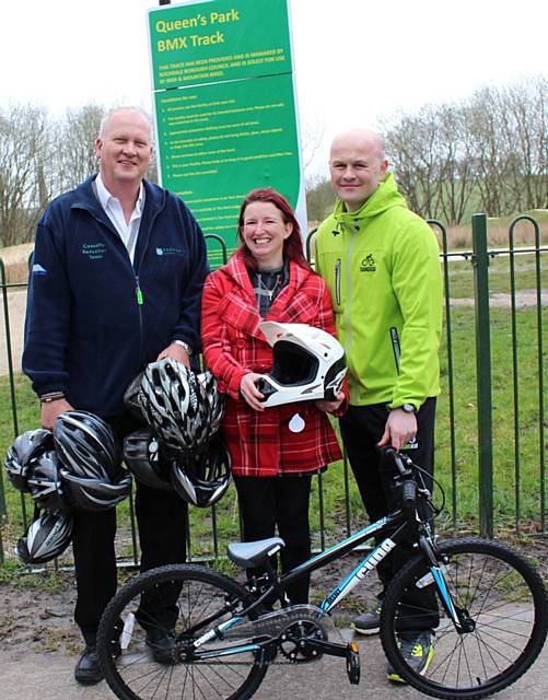 Stuart Howarth (Rochdale Council), Yvonne Mills (Roch Valley Raiders) and Leigh White (Parkwood Leisure)