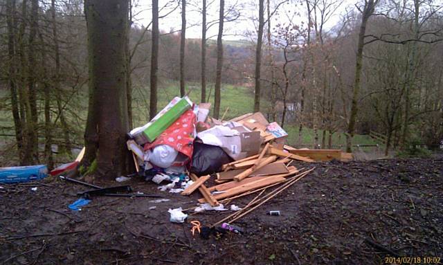 The waste dumped in Hollingworth Lake Visitor Park in February 2014
