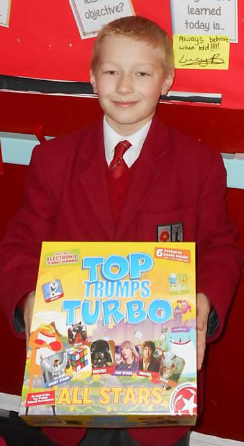 Thomas Stott who won the Top Trumps competition 