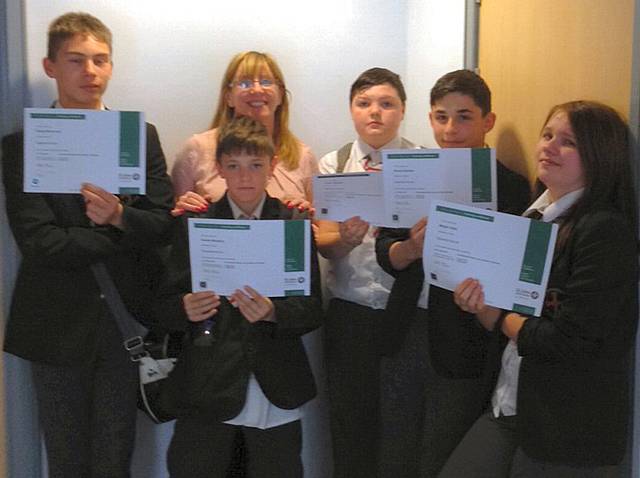 St Cuthbert’s students receiving their first aid certificates