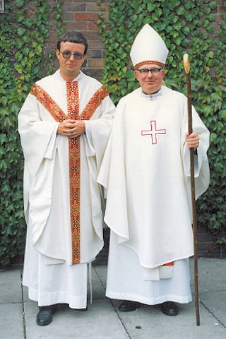 Fr Daly and Bishop Kelly who ordained him
