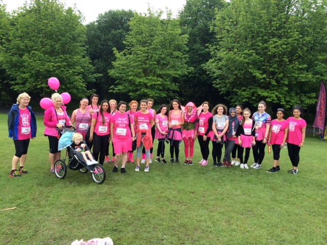 Teachers and students from Falinge Park High School completed the Race for Life 5km at Heaton Park