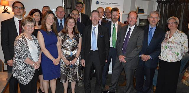 All the guests on the evening at the event, with FSB National Policy Director Mike Cherry (centre front)