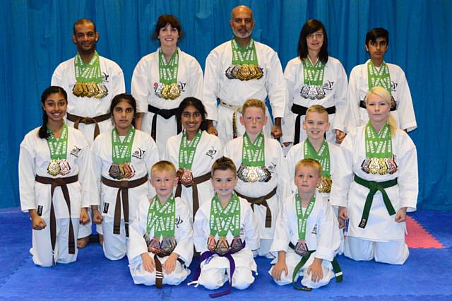 The Dojo Karate Centre members with 59 medals from the 2015 WOMAA World Championships