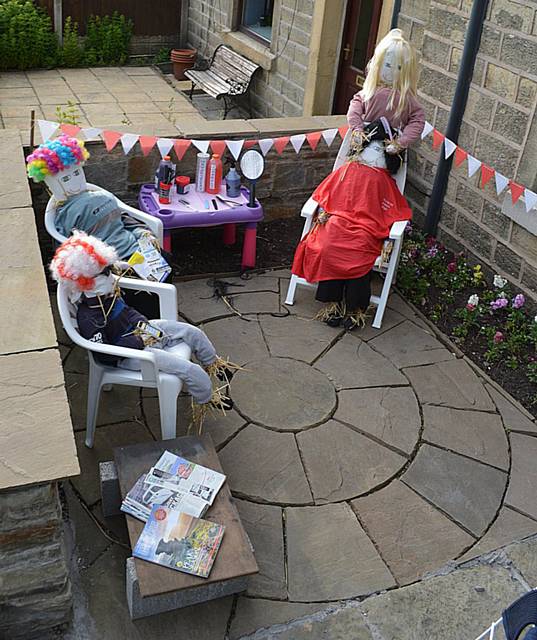 2nd place - A Cut Above at 2 School Terrace - Whitworth Scarecrow Festival