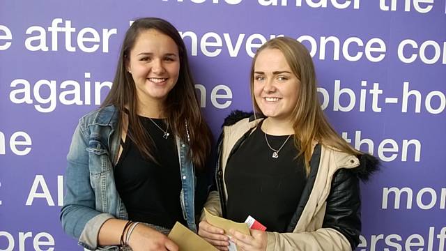 Hannah Beech and Kimberley Ward, Falinge Park GCSE results day