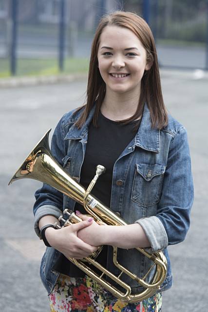 Tenor horn player Zoe Wright