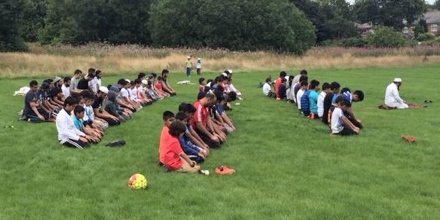 Rochdale Mosques and Islamic Centres pray together before the football competition