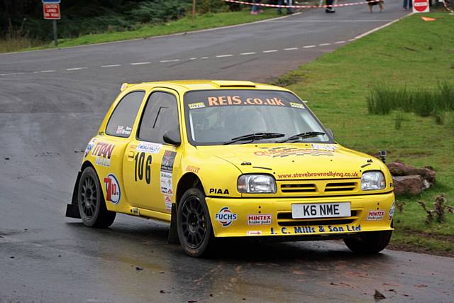 Steve Brown in action in his Nissan Micra Kit Car on the Mewla Rally
