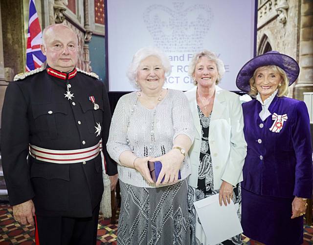 Her Majesty’s Lord-Lieutenant of Greater Manchester, Warren Smith; Child and Family Connect, Wendy Smith and Kath Williams; and the Vice Lord-Lieutenant, Mrs Edith Conn
