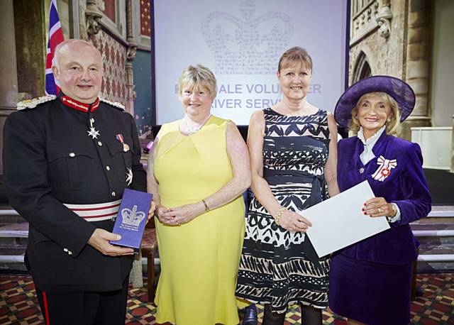 Her Majesty’s Lord-Lieutenant of Greater Manchester, Warren Smith; Rochdale Volunteer Driver Service, Mary Burke and Barbara Greer;  Vice Lord-Lieutenant, Mrs Edith Conn
