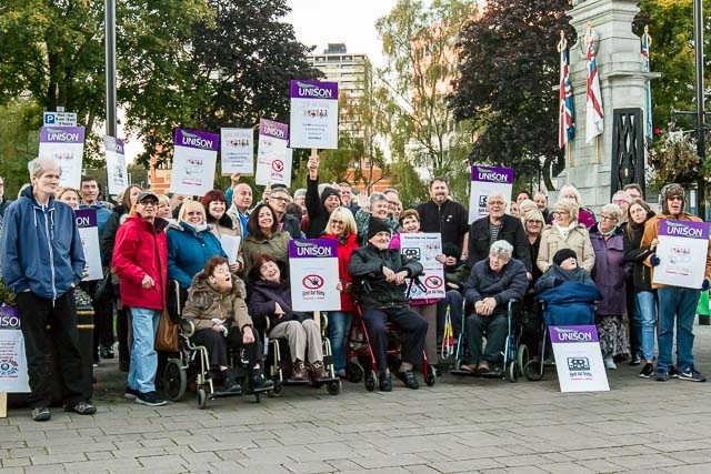 Vigil against Council's proposed cuts to adult care services