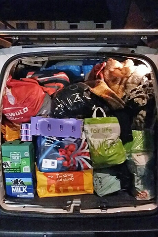 Goods for families in the Calais Jungle