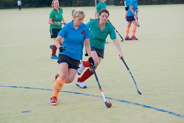 Roisin Pickering driving another Rochdale attack for Rochdale Ladies Hockey in Saturdays top of the table clash