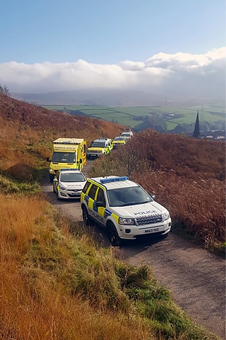 Emergency services attend a man who had collapsed on Cuckoo Hill