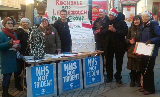 Rochdale and Littleborough Peace Group in Rochdale Town Centre
