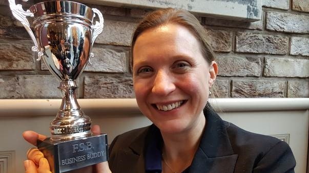 Ruth Pringle with the FSB Business Buddy trophy