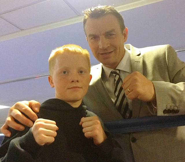 Adam Earnshaw with former WBC super-middleweight boxer Richie Woodhall