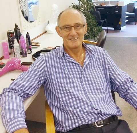 Andrew Walsh, celebrating 40 years at the Millionhairs salon in Norden Village