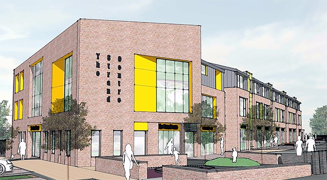 Proposed view along front of the new Kirkholt Community Hub/Retail Block