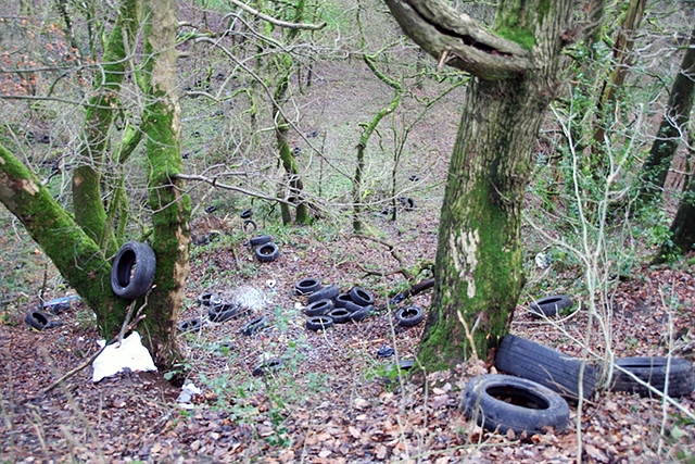 Tyres dumped near Ashworth Fold