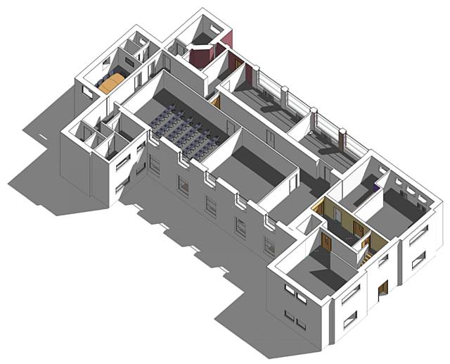 Design drawing of the first floor of the new simulation & clinical skills centre for The Royal Oldham 