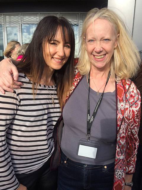 Liz McInnes with KT Tunstall at the recording of the single