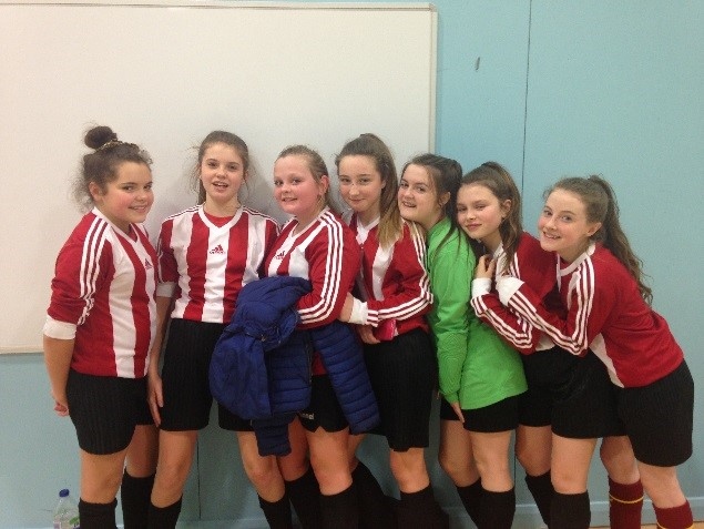 St Cuthbert's RC High School Year 8 girls win Rochdale Indoor Football Competition