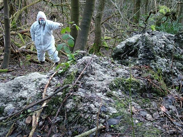 Exposed asbestos in Spodden Valley in 2005