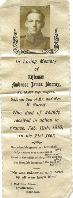 Rifleman Ambrose James Murray Photo Ribbon