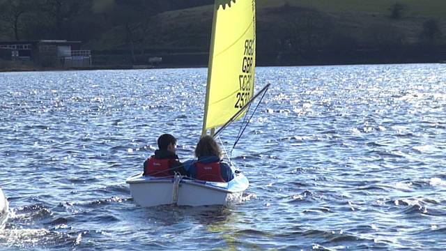 Gracie, Hansa 303 dinghy on Hollingworth Lake for sailors with limited mobility or a disability to enjoy sailing 
