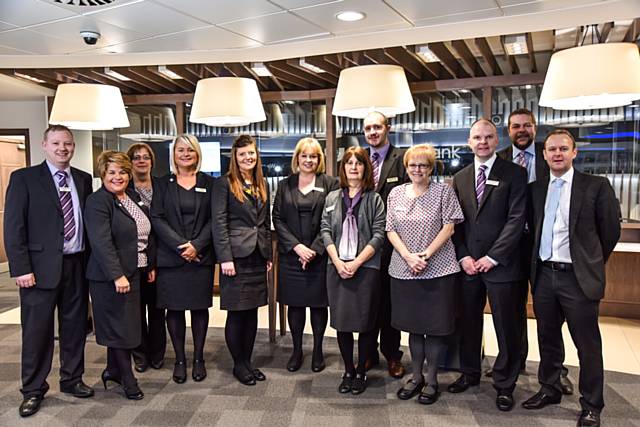The Yorkshire Bank Rochdale team in the newly upgraded branch