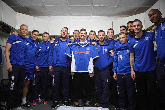 Alex Ollier with the Rochdale AFC squad