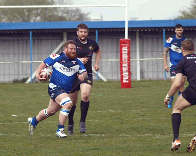 Aidy Gleeson on the charge - Rochdale Mayfield 22 - 12 Wigan St Patrick's