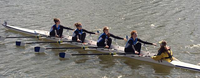 WJ15 Quad Winners - Maggie Page, Sally Tisdall, Molly Archbold, Hannah Lowe & Amy Aspinall (cox)