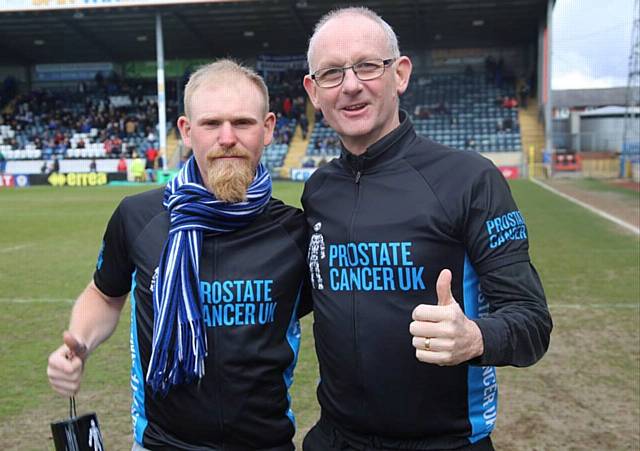 Dale fans Simon Hammonds and Peter Oliver will cycle to Amsterdam next month to raise funds for Prostate Cancer UK