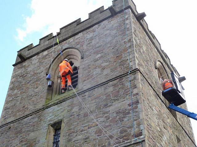 Vital repairs being undertaken on the damaged tower at St Aidan’s Church
