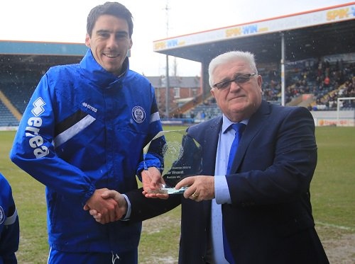 Peter Vincenti presented with a PFA Community Champion Award by Andrew Kelly