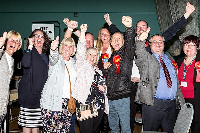 Jubilant Labour councillors and supporters