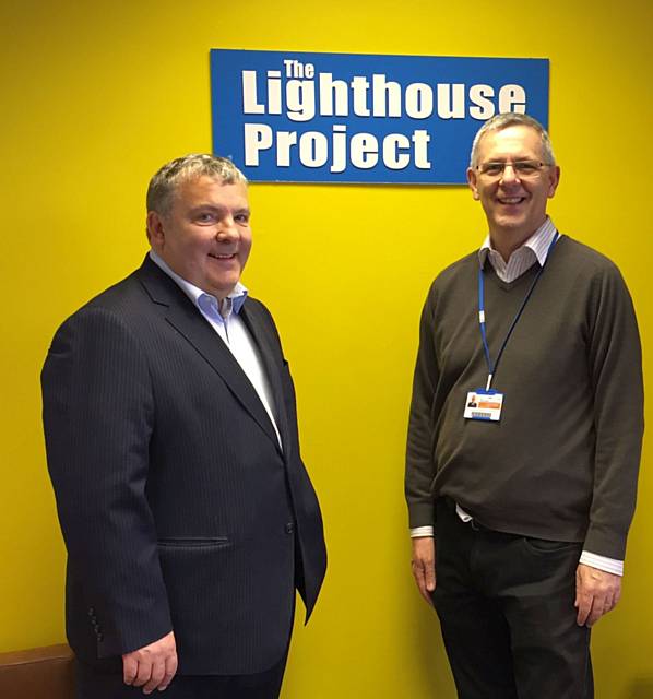 Andrew Roberts from Pennine Telecom with Carl Roach from Inspire Middleton 
