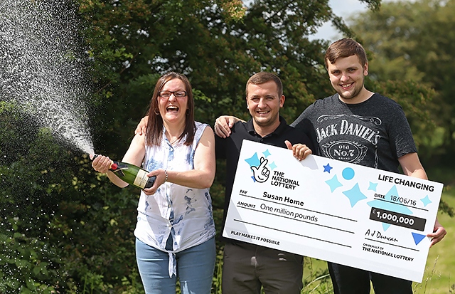 Susan Home celebrates £1million Lotto “dream” prize