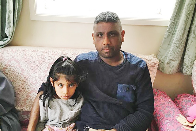 Zaheer Ahmed with daughter Zoyah