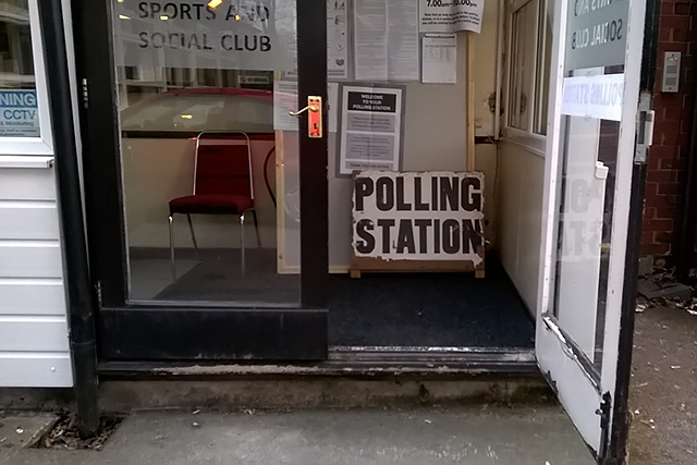 The polling station at Woolworth's Social Club