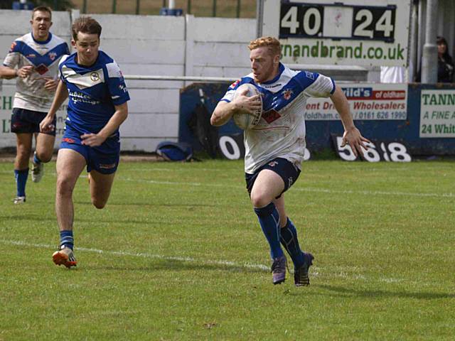 Lewis Sheridan going in for try number 5 - Mayfield 46 – 24 Egremont